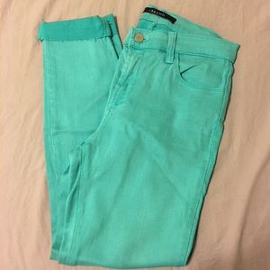 J brand turquoise super skinny jeans